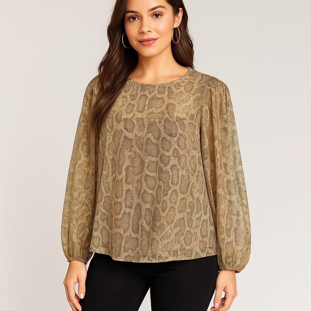 Show Me Your Mumu Python Print Top XS Glitter Happy Hour